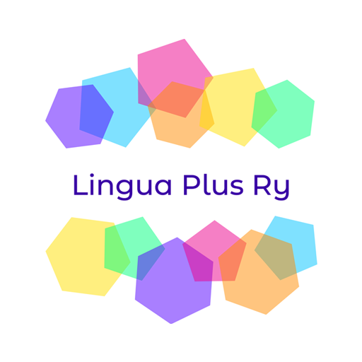 Logo of Lingua Plus Ry; the logo text is in the middle of colorful hexagons and pentagons. Life is unpredictable, but together we can work in harmony.